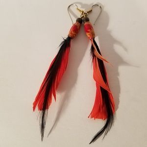 Boho Gypsy Handmade Feather Earrings